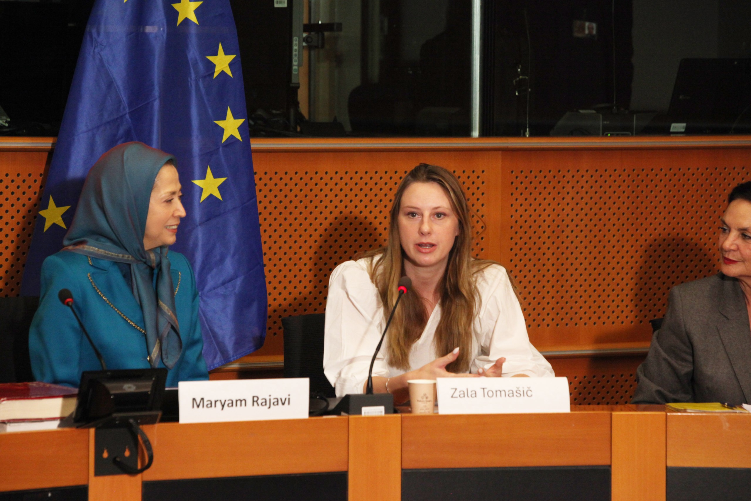 maryam rajavi talks-with-some-womens-rights-activists-at-eu-parliament