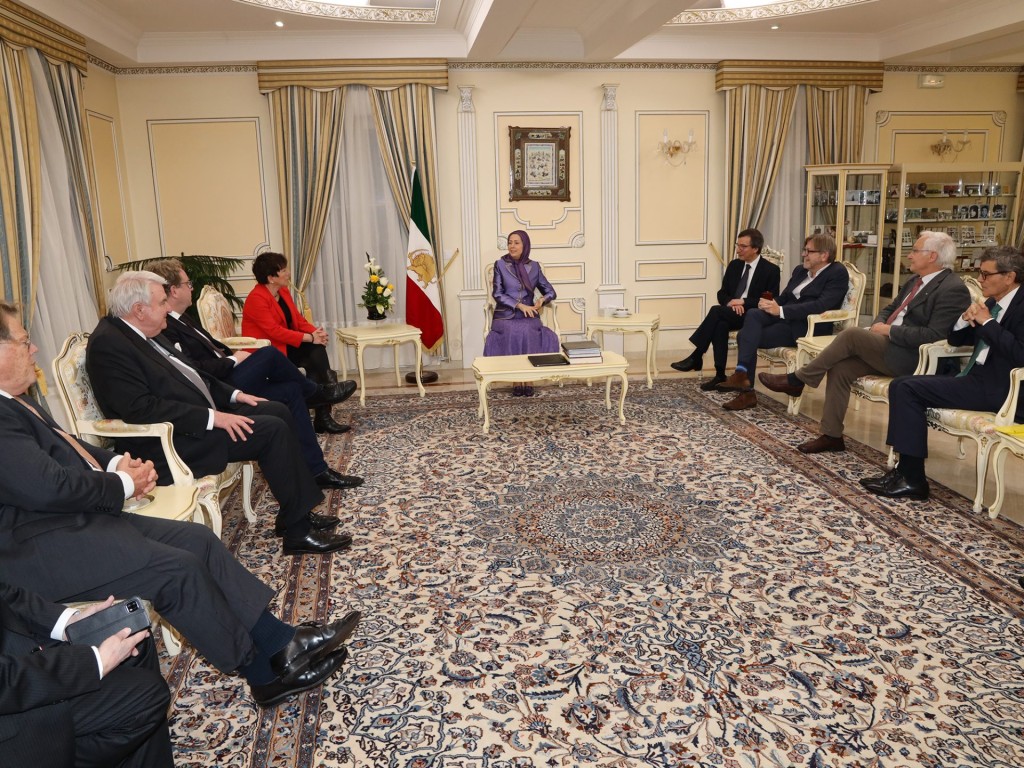 Maryam Rajavi Meets with Former Belgian Prime Minister Guy Verhofstadt and a Delegation of German Parliamentarians and Dignitaries