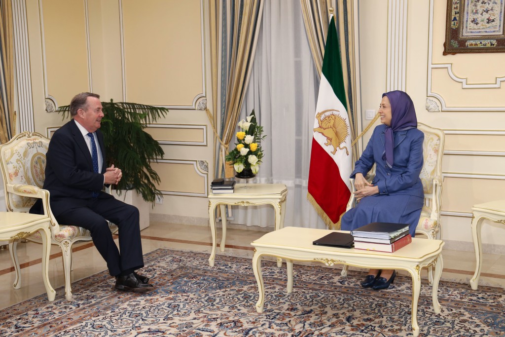 Maryam Rajavi Meets with Liam Fox, Former UK Defense and International Trade Secretary