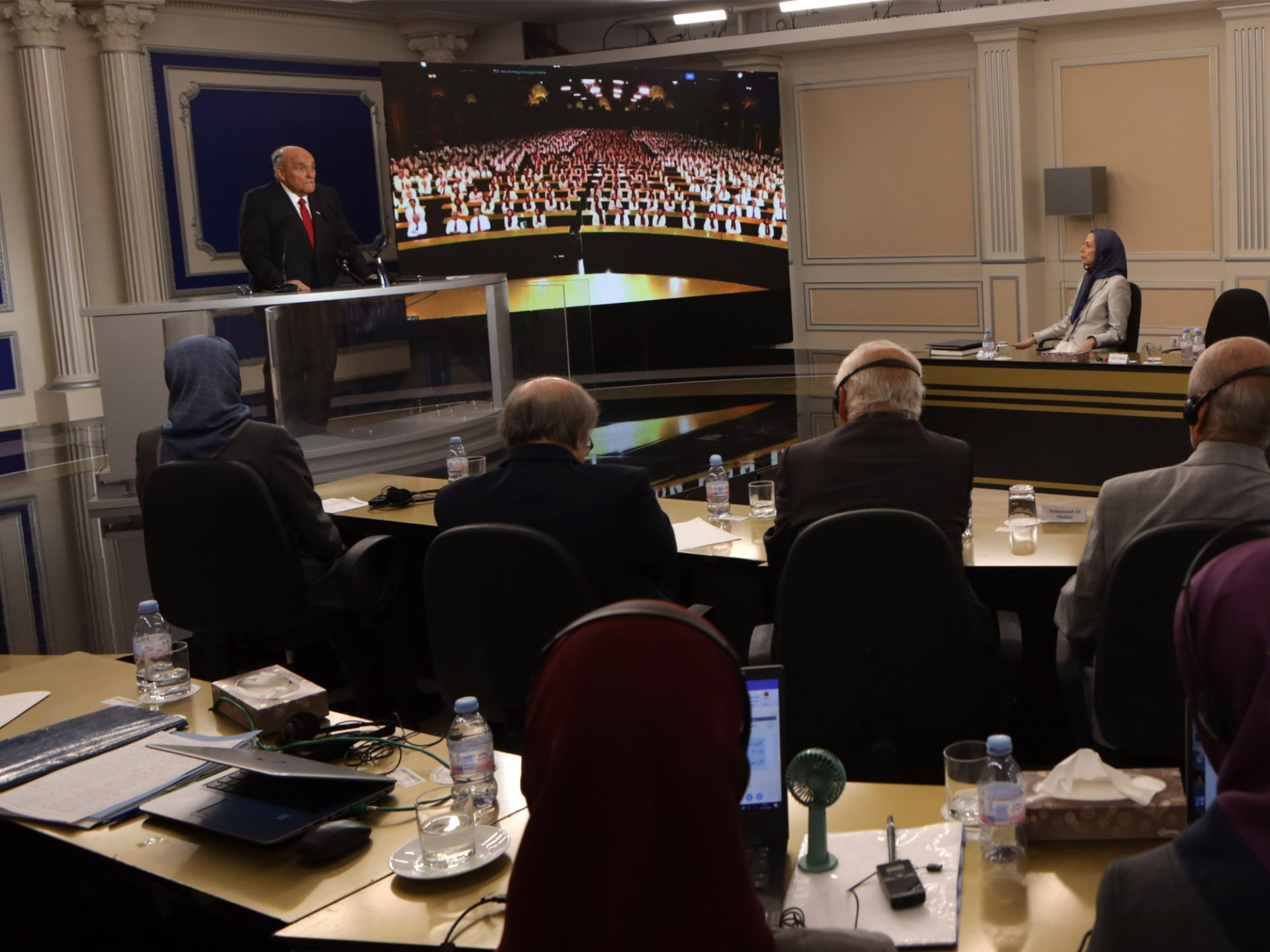 Maryam Rajavi at Conference with Mayor Rudy Giuliani-site